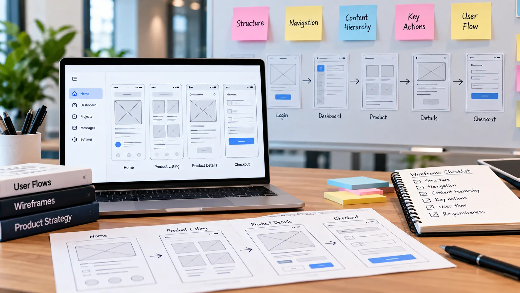 Wireframe Structure for Digital Product Design
