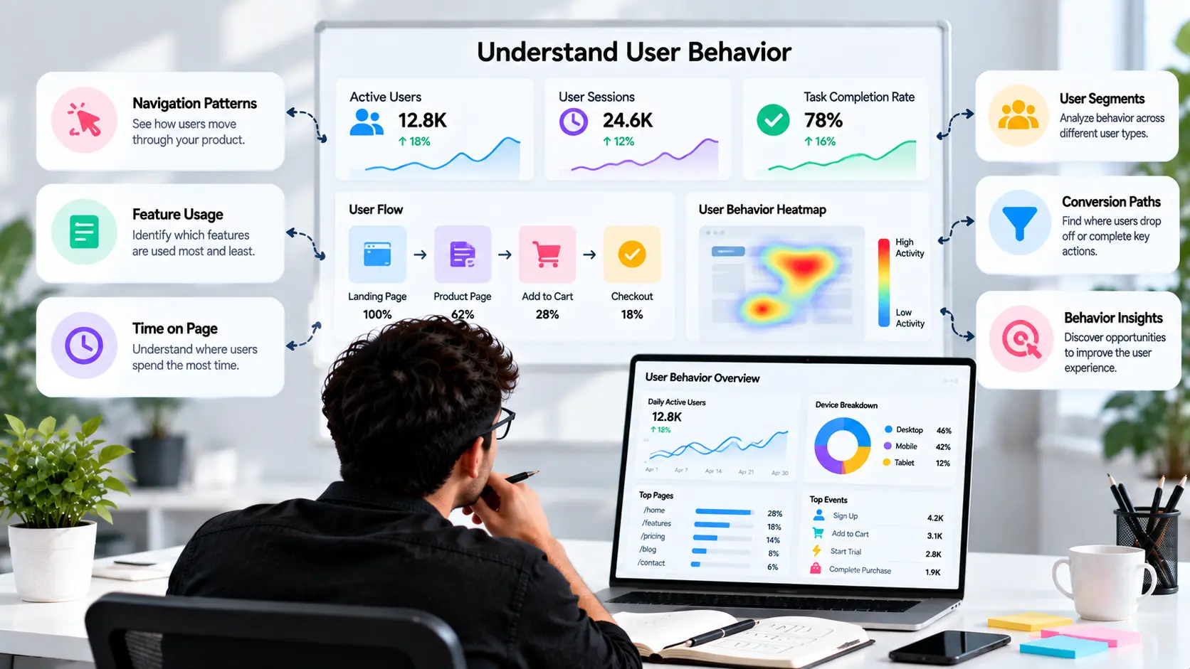 Understanding user behavior through digital product analytics